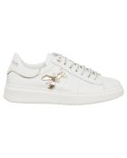 Sneakers en Cuir Vitello blanc/doré