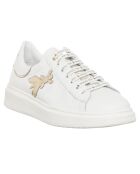 Sneakers en Cuir Vitello blanc/doré