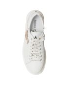 Sneakers en Cuir Vitello blanc/doré