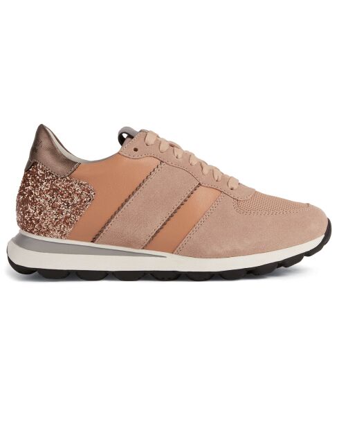 Baskets en Velours de Cuir Spherica nude