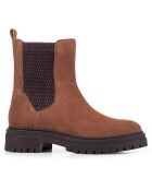 Chelsea boots en Velours de Cuir Iridea marron/café