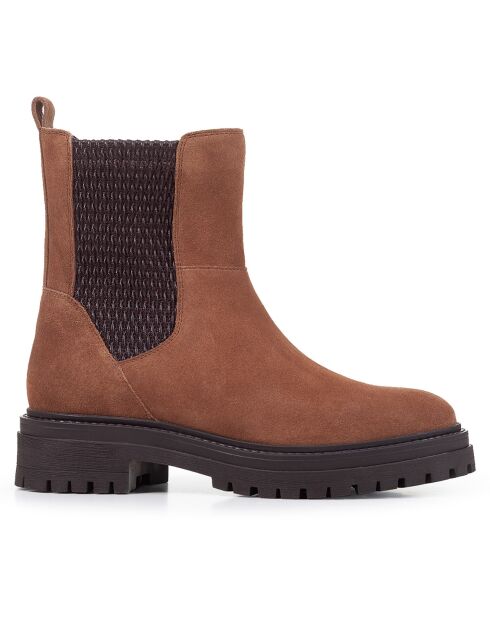 Chelsea boots en Velours de Cuir Iridea marron/café