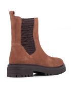 Chelsea boots en Velours de Cuir Iridea marron/café