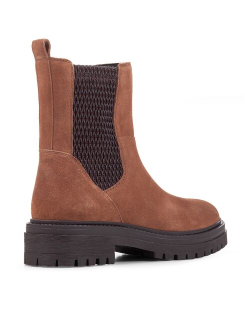 Chelsea boots en Velours de Cuir Iridea marron/café