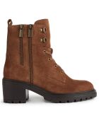 Boots en Velours de Cuir Damiana marron