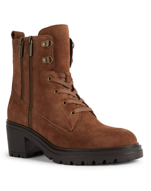 Boots en Velours de Cuir Damiana marron