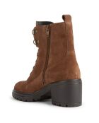 Boots en Velours de Cuir Damiana marron