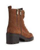 Boots en Velours de Cuir Damiana marron