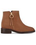 Bottines en Velours de Cuir Larysse ambre