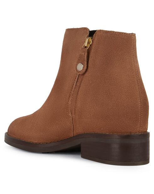 Bottines en Velours de Cuir Larysse ambre