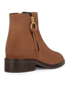 Bottines en Velours de Cuir Larysse ambre