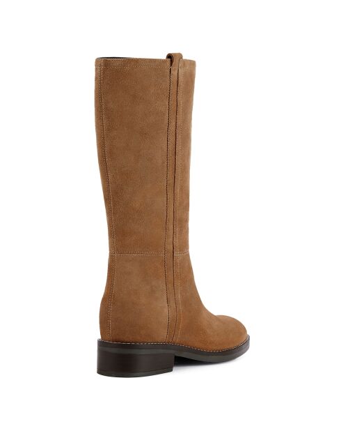 Bottes en Velours de Cuir Larysse ambre