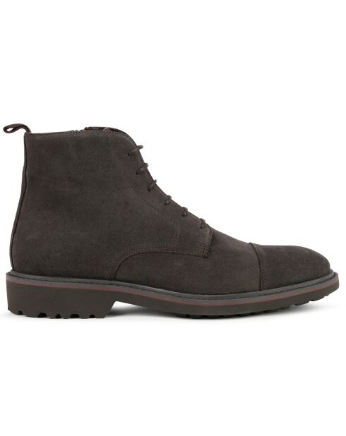Boots en Velours de Cuir Cannaregio marron