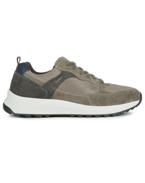 Baskets en Cuir Titanio gris colombe