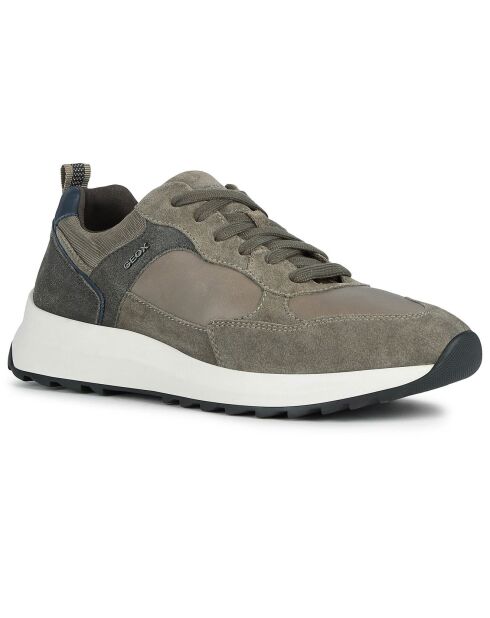 Baskets en Cuir Titanio gris colombe