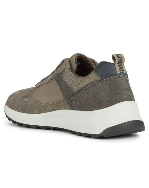 Baskets en Cuir Titanio gris colombe