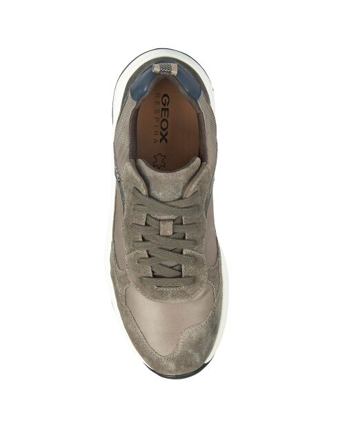 Baskets en Cuir Titanio gris colombe