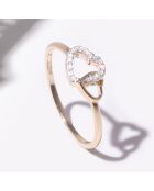 Bague Petit coeur Diamants 0.04 ct or jaune