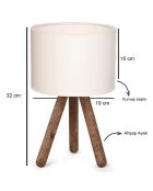 Lampe de table Ayd crème - 19x15x32 cm
