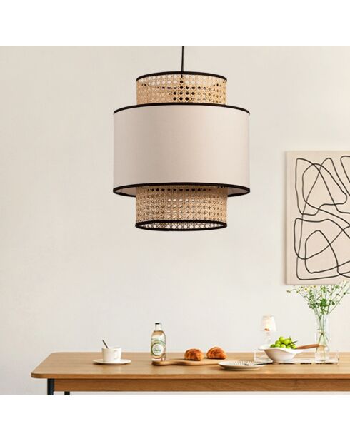 Ayd beige/zwarte hanglamp - D.30x34 cm
