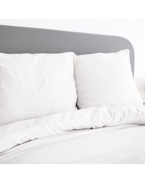 Juego de funda nórdica de microfibra blanca lavada