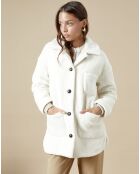 Manteau en Fausse Fourrure Vodile  écru