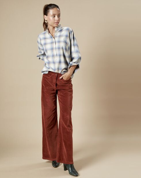 Pantalon en Velours Platine cacao