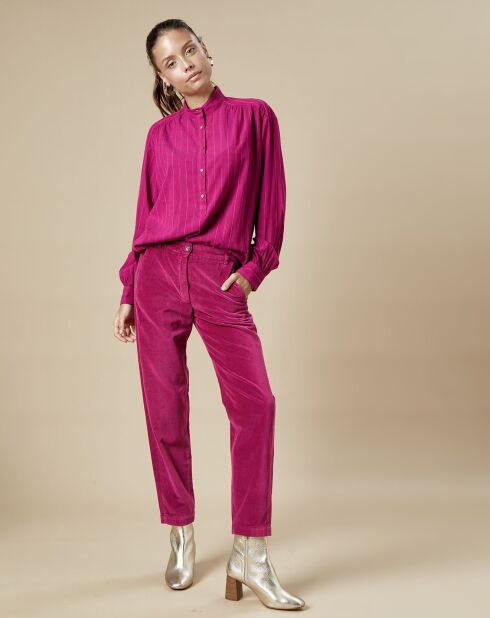 Pantalon en Velours Perfect magenta