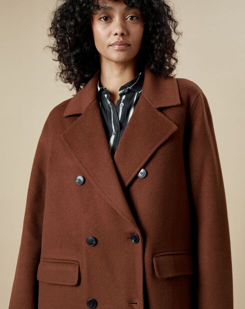 Manteau en Laine mélangée Valse  cacao