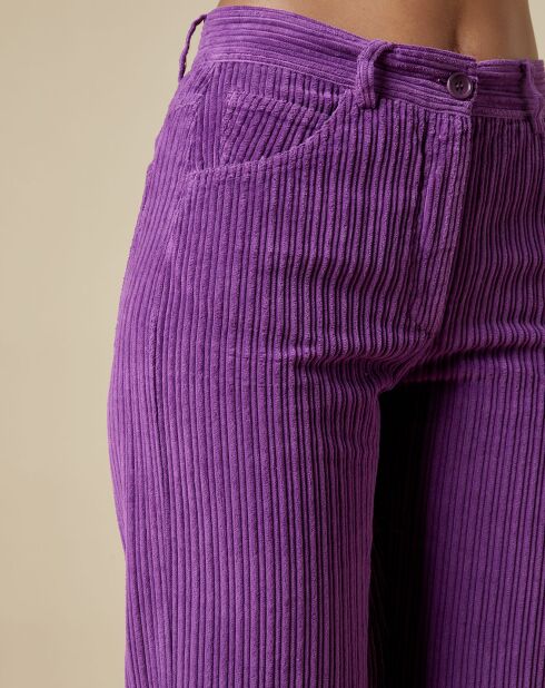 Pantalon en Velours côtelé 7/8ème Punch cassis