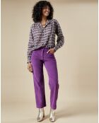 Pantalon en Velours côtelé 7/8ème Punch cassis