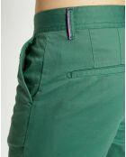 Pantalon Chino Super Slim Fit en Coton Bio mélangé Stretch vert moyen