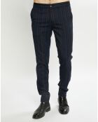 Pantalon Chino Slim Fit rayé bleu/rouge