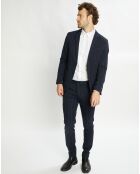 Pantalon Chino Slim Fit rayé bleu/rouge