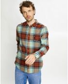 Chemise Regular Fit en Flanelle à gros carreaux marron/bleu