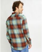 Chemise Regular Fit en Flanelle à gros carreaux marron/bleu