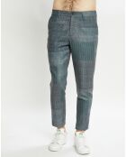 Pantalon Chino Slim Fit en Laine mélangée à carreaux gris chiné