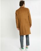 Manteau droit en Laine mélangée 4 boutons camel