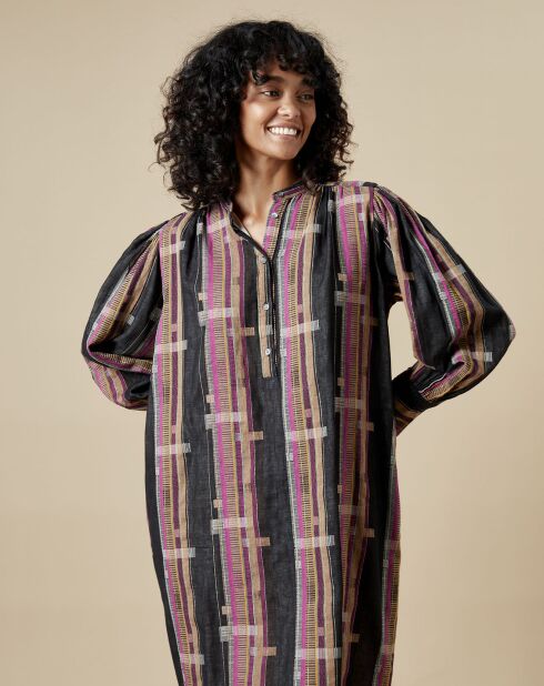 Robe Romani noir/doré/fushia