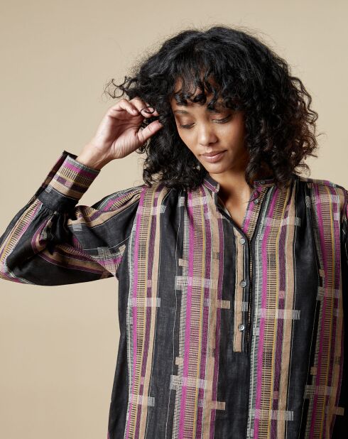 Robe Romani noir/doré/fushia