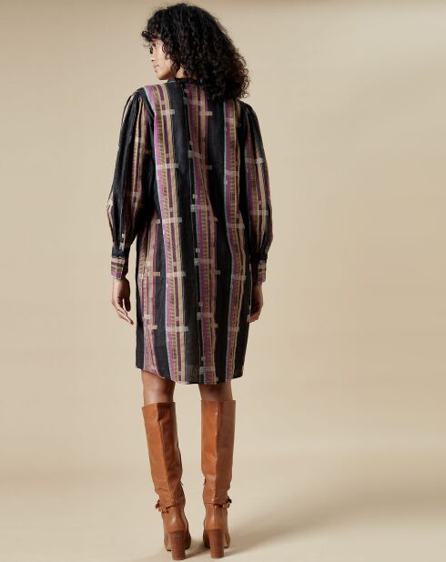 Robe Romani noir/doré/fushia