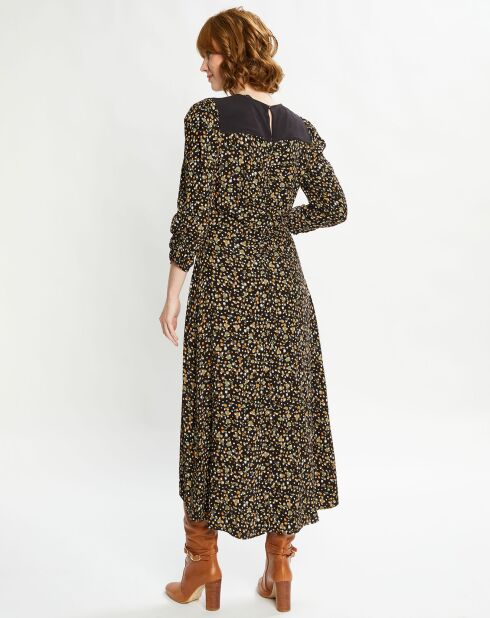 Robe longue à imprimé floral multicolore