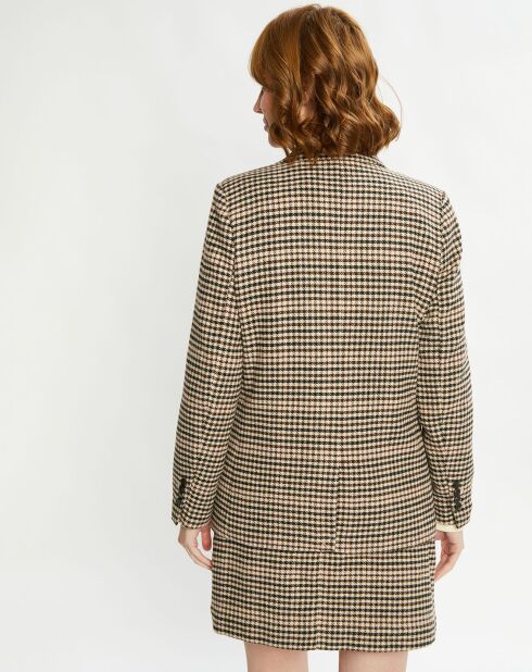 Blazer en Laine mélangée Boutonnage Check beige/marron