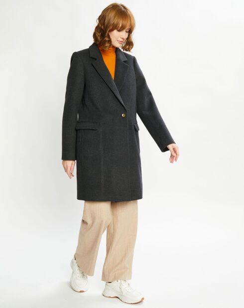 Manteau droit en Laine mélangée Tailor anthracite