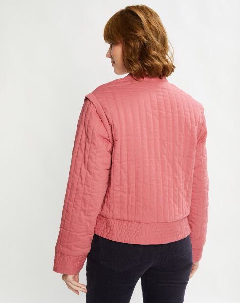 Veste Réversible Quilted noir/rose