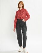 Chemise Oversize en Coton Bio mélangé imprimée rouge