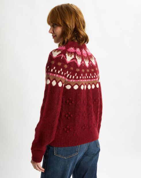 Pull en Laine mélangée Cable Tulip rouge