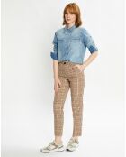 Pantalon Slim Fit à carreaux beige/marron