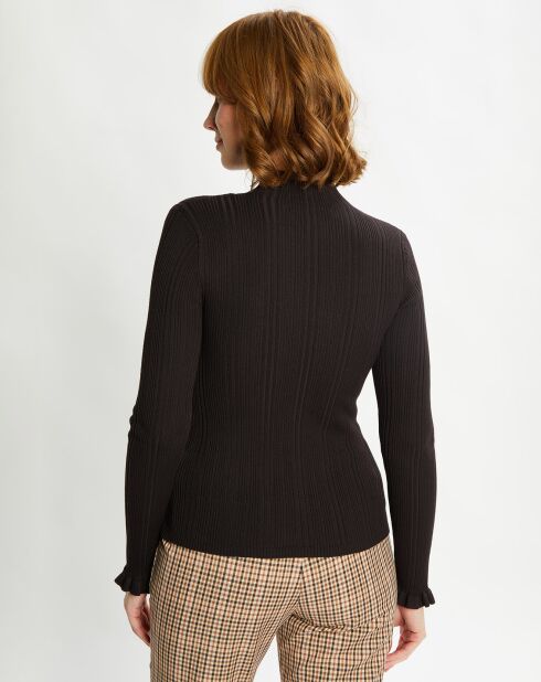 Pull moulant Ribbed noir