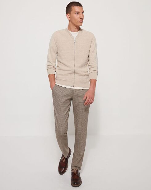 Pantalon de costume slim Bpulci pied de puce marron dune